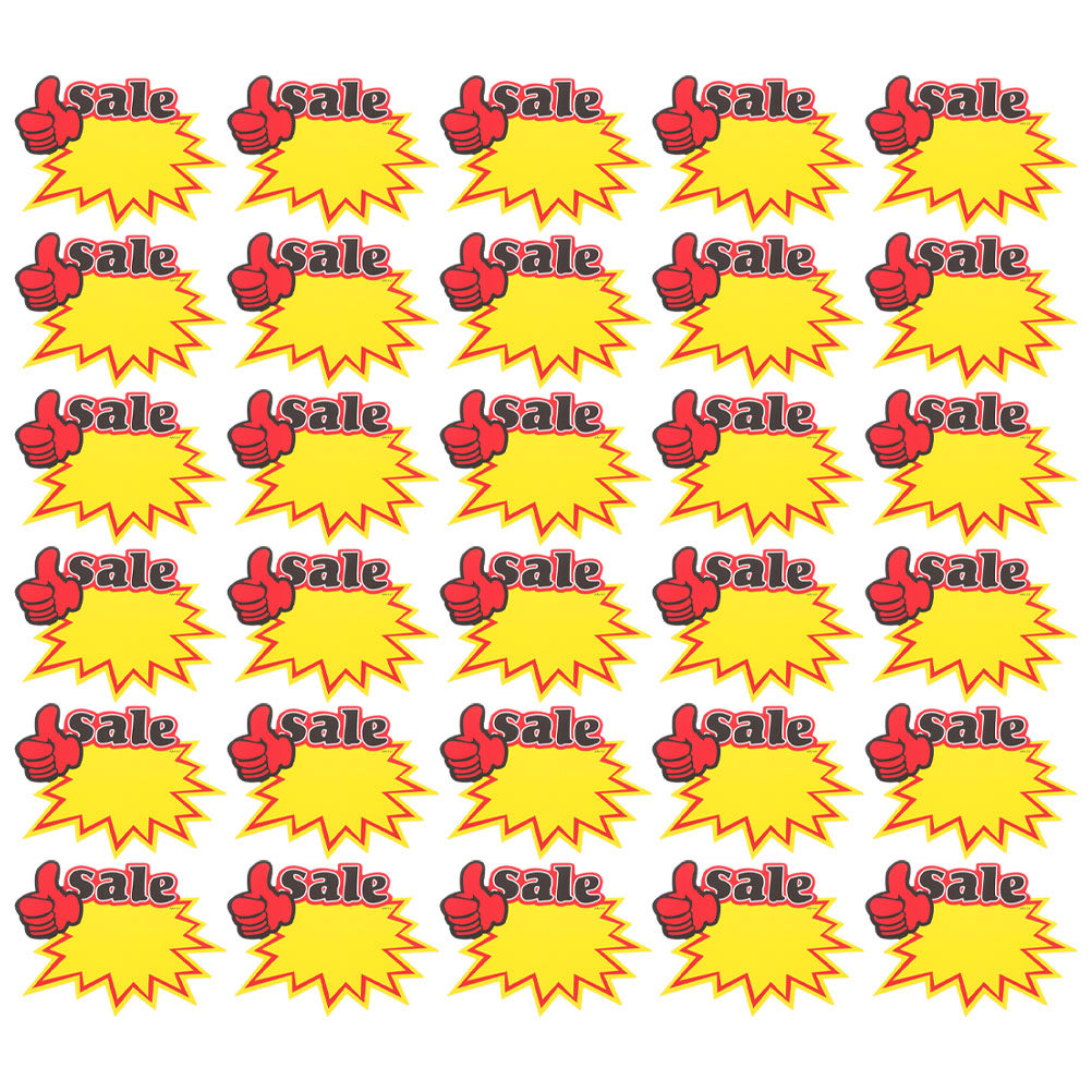 Yard Sign Blank - ป้ายราคา 200 ชิ้น ดีไซน์สีเหลืองสดใส สำหรับร้านค้าปลีก ซูเปอร์มาร์เก็ต