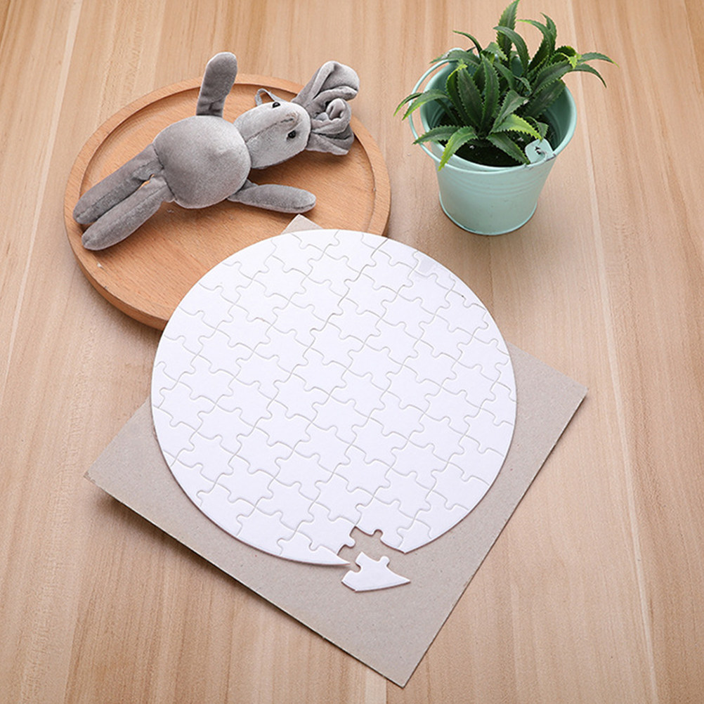 Puzzle Blank White - แผ่นเปล่าสำหรับพิมพ์ลายด้วยความร้อนแบบซับลิเมชัน 4 ชิ้น สีขาว สำหรับงานประดิษฐ์ DIY
