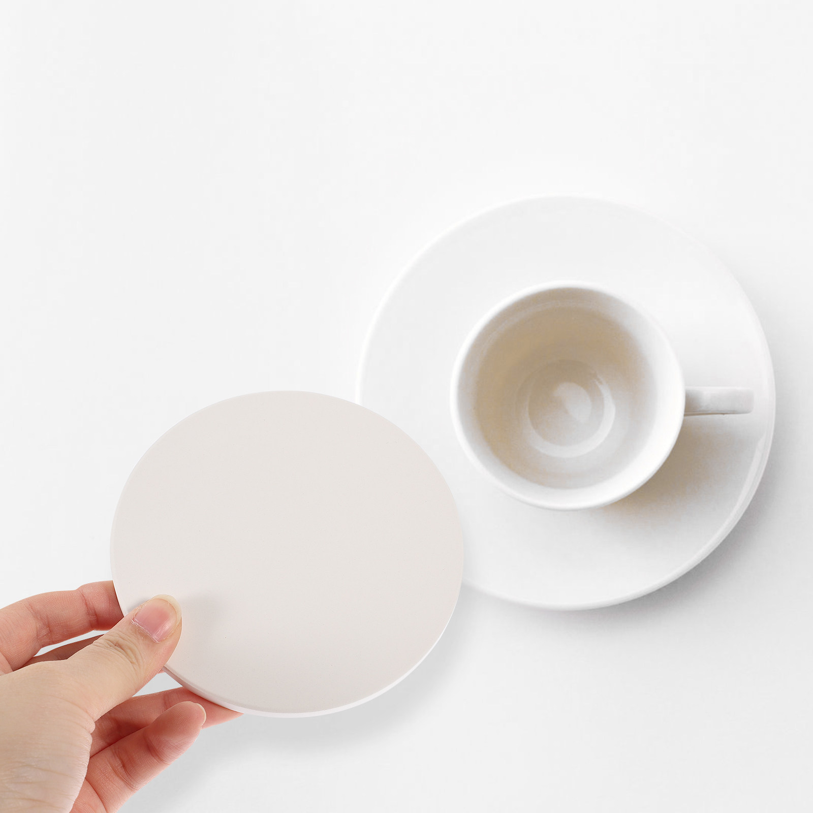 Coaster Sublimation Blank - ชุดที่รองแก้วเซรามิกเปล่าสำหรับงานซับลิเมชั่น 10 ชิ้น สำหรับงานพิมพ์ด้วยความร้อน DIY แผ่นรองแก้วกันลื่น