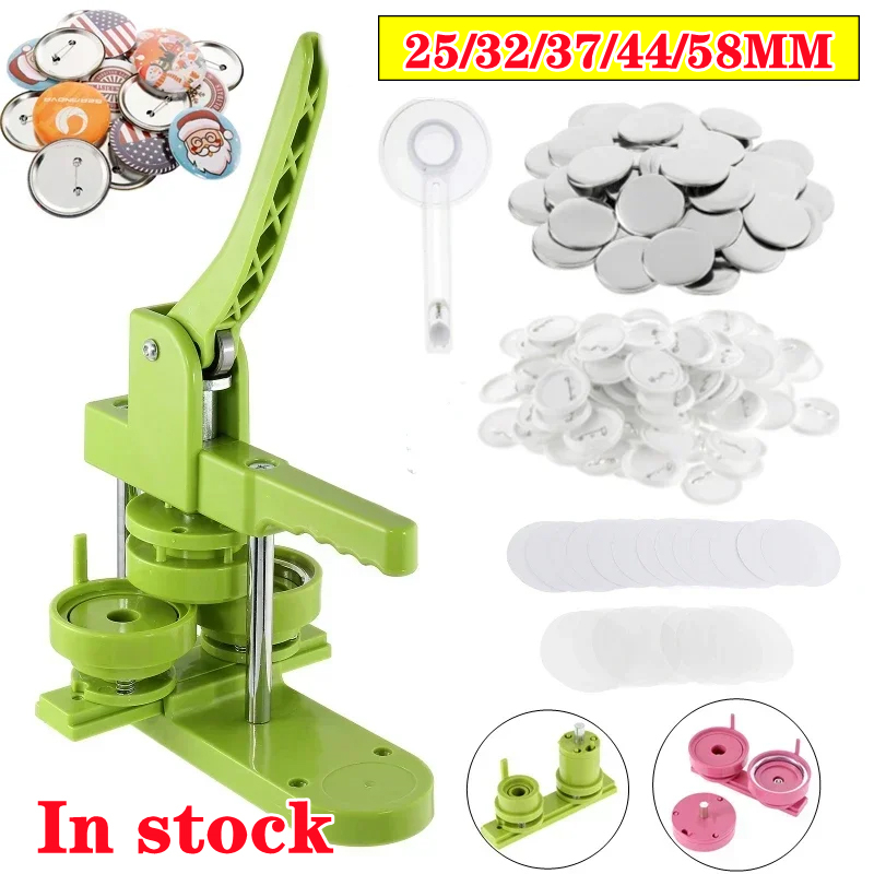 Button Badge Blank - เครื่องทำ lencana Pin แบบทำมือเครื่องทำกระดุมขนาด25/32/37/44มม. เครื่องมือทำป้ายกดปุ่มชิ้นส่วนสำหรับเป็นของขวัญเด็ก