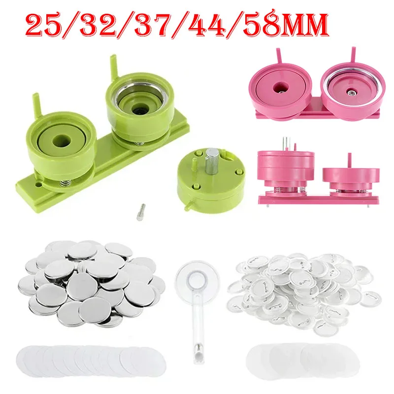 Button Badge Blank - 100 ชุด 25/32/37/44/58mm Badge Pin ปุ่ม