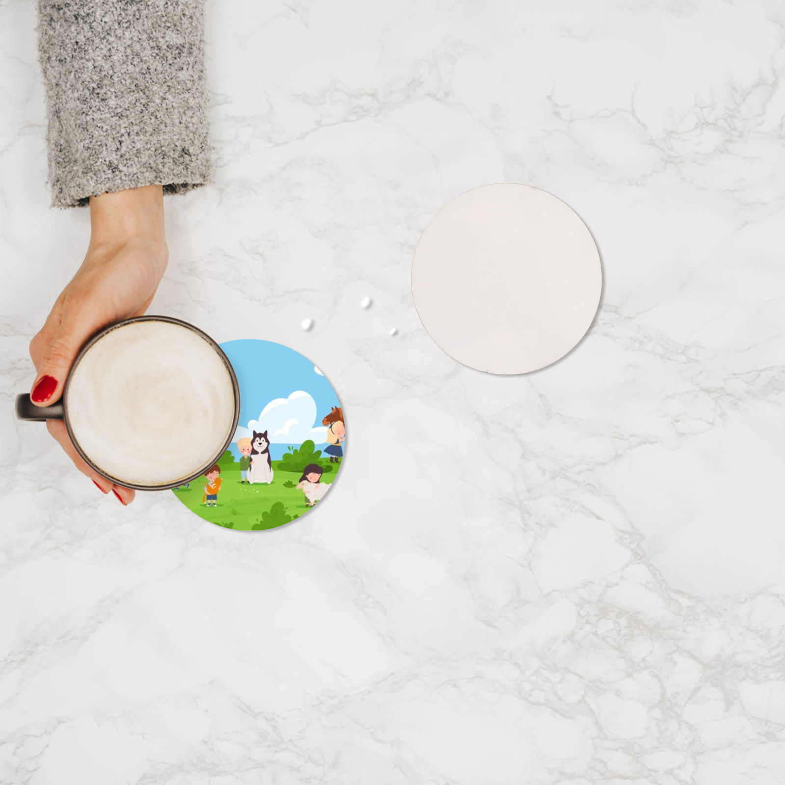 Coaster Sublimation Blank - ที่รองแก้วไม้สำหรับงานซับลิเมชั่น 10 ชิ้น แผ่นเปล่าสำหรับพิมพ์ลายด้วยความร้อน แผ่นรองแก้ว DIY