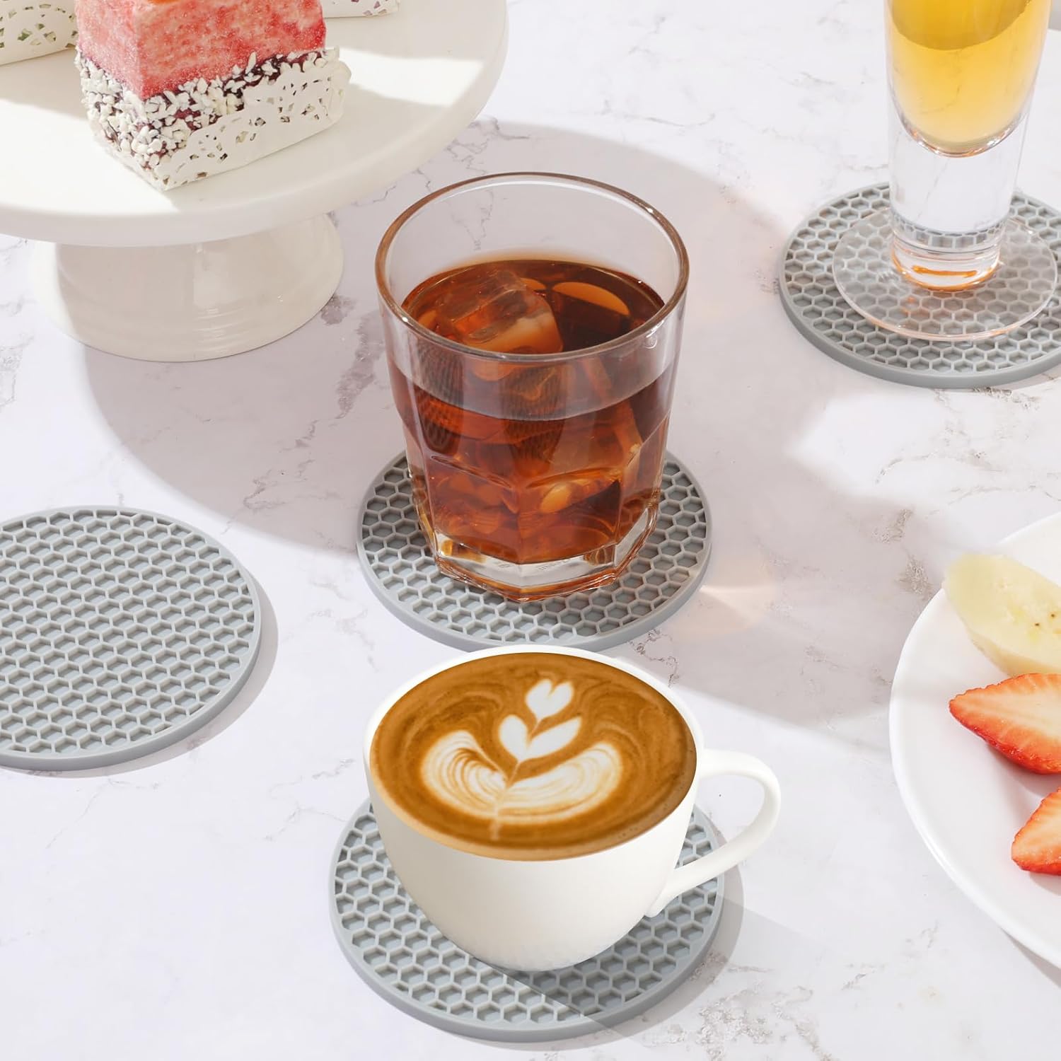 ชุดที่รองแก้วซิลิโคนพร้อมที่วา - Coaster Sublimation Blank บทวิจารณ์และราคา